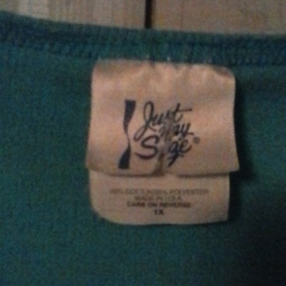 JUST MY SIZE WOMEN'S TURQUOISE SHORT SLEEVE TOP - Picture 2 of 4